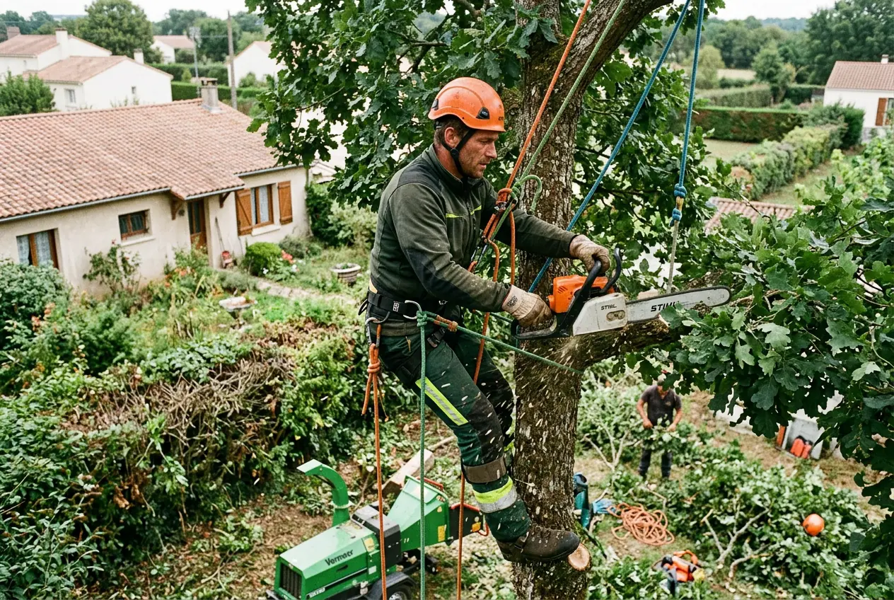 Débroussaillage d'un terrain bocager près de Mortagne-sur-Sèvre