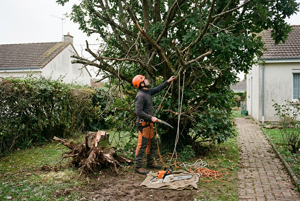 Chantier à Saint-Christophe-du-Bois avant intervention